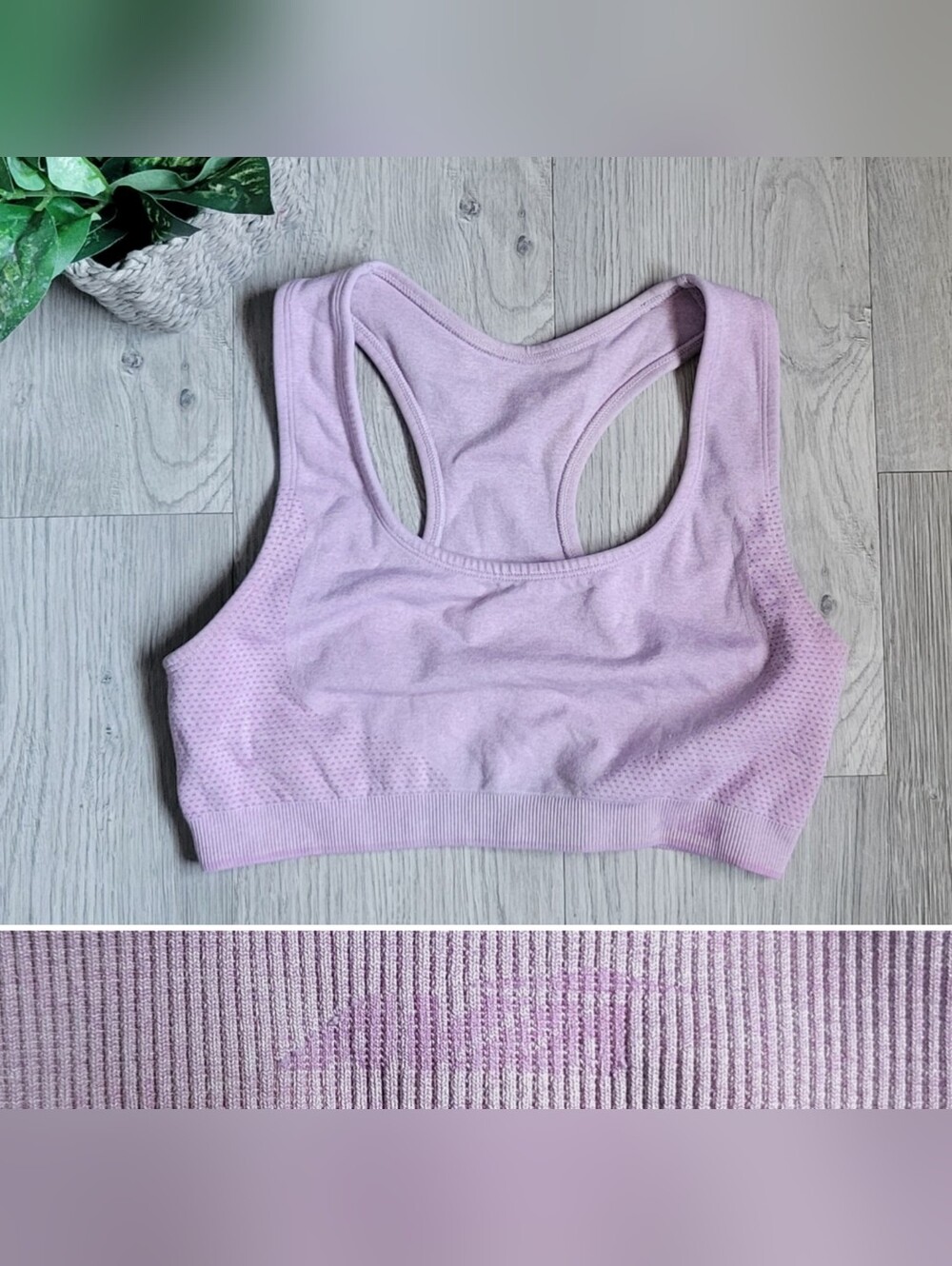 Avia Seamless Lilac Lavender Low Impact Racerback Sports Bra, Women's Small (S)